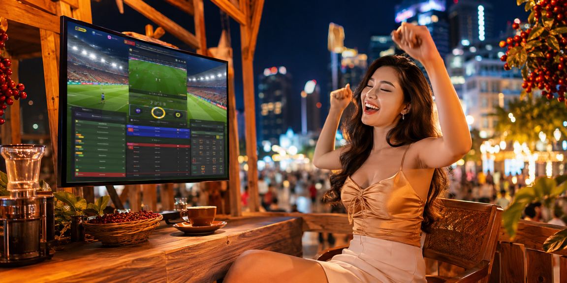 Người dùng TP.HCM theo dõi cá cược trực tuyến tại quán cà phê với điện thoại