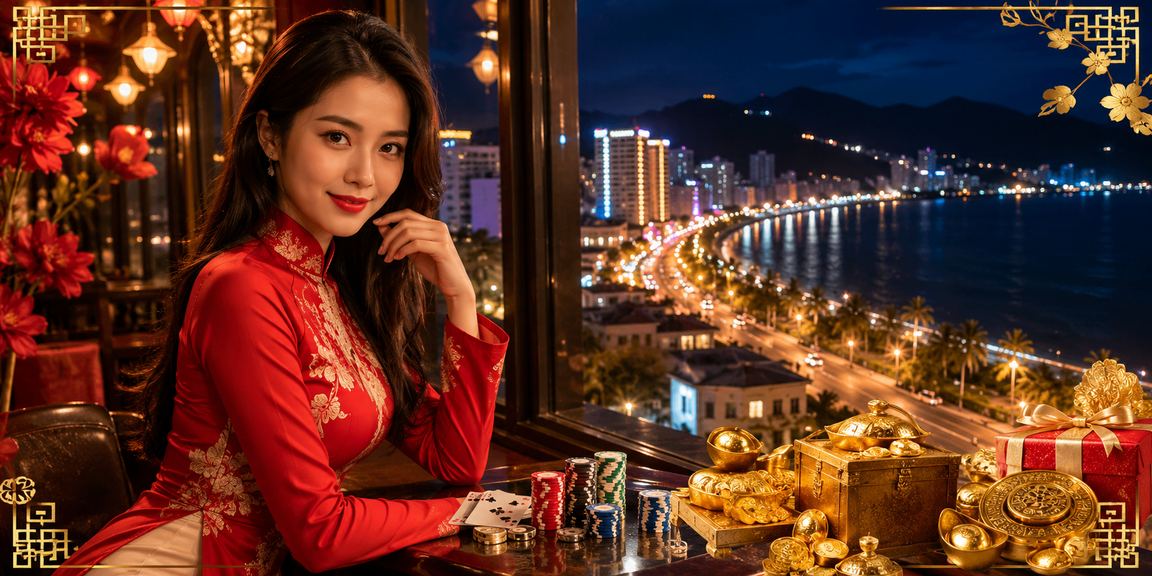 Trò chơi bài tại Nha Trang với trang phục áo dài truyền thống Việt Nam